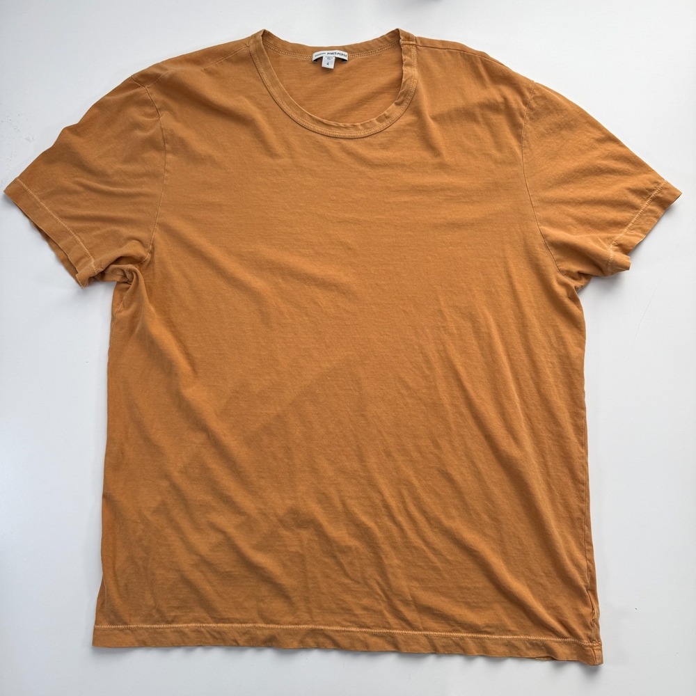 JAMES PERSE Short Sleeve Crew Neck T-Shirt Mens 3/XL Classic Fit Yellow Soft USA